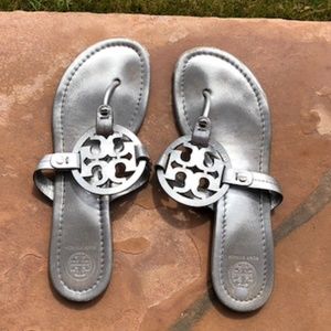 Tory Burch Silver Sandals - Size 9